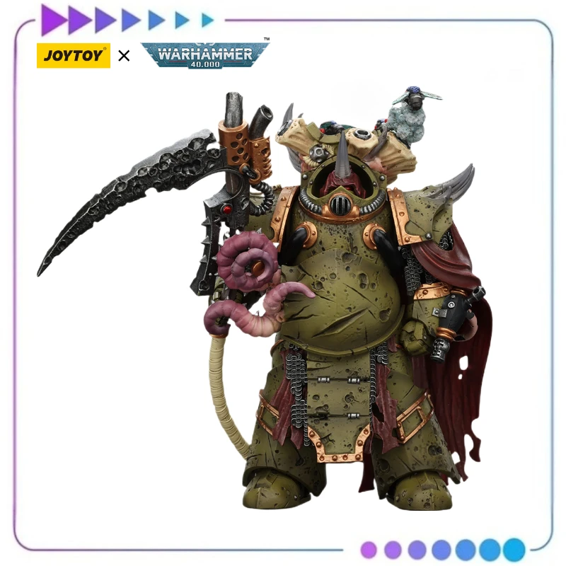 

Подвижная фигурка JOYTOY Warhammer 40K Death Guard Deathshroud Terminator 2 с перчатками Manreaper и Plaguespurter, масштаб 1/18