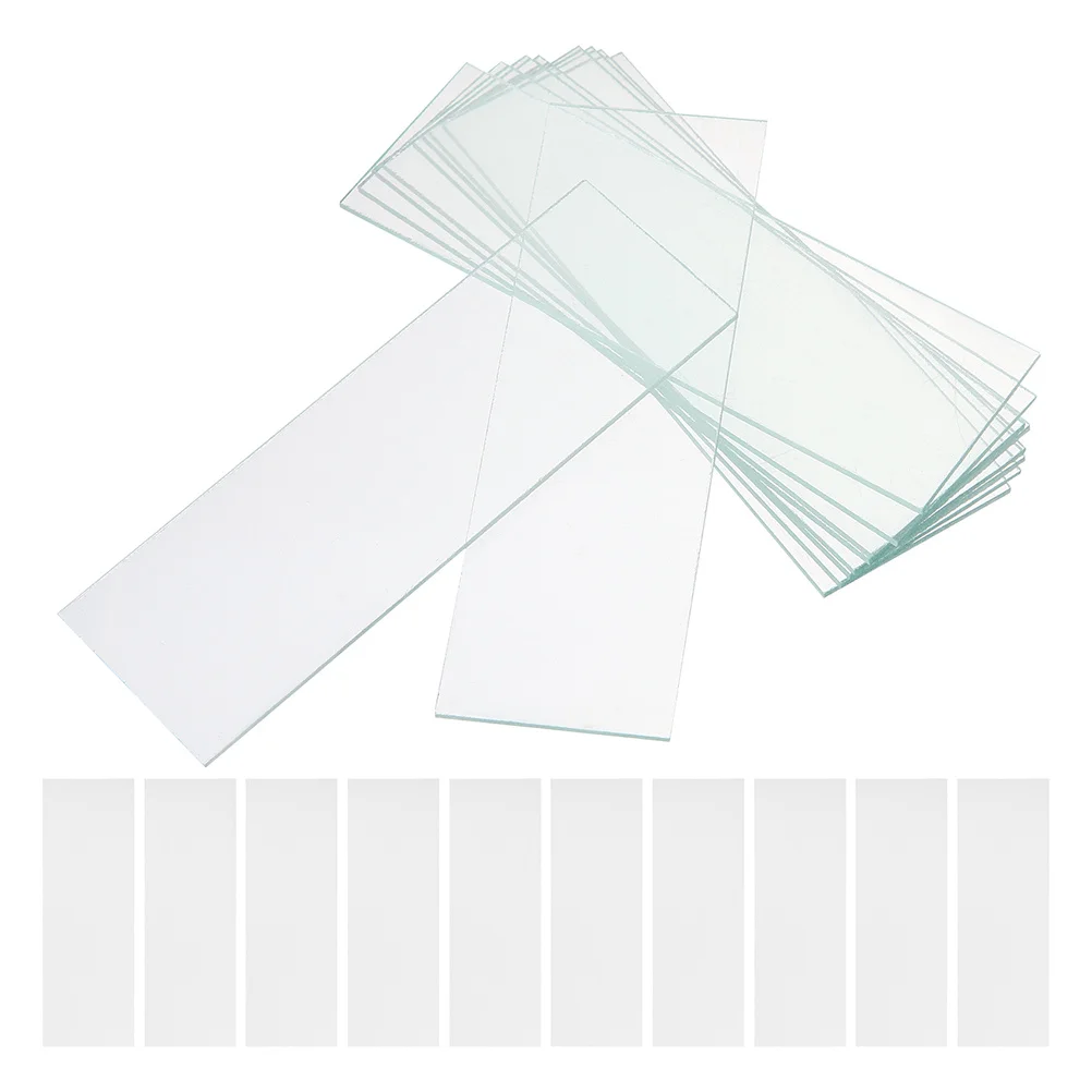 

50 Pcs Laboratory Microscope Slides Blank Glass for Biology Class Props Sample Accessories