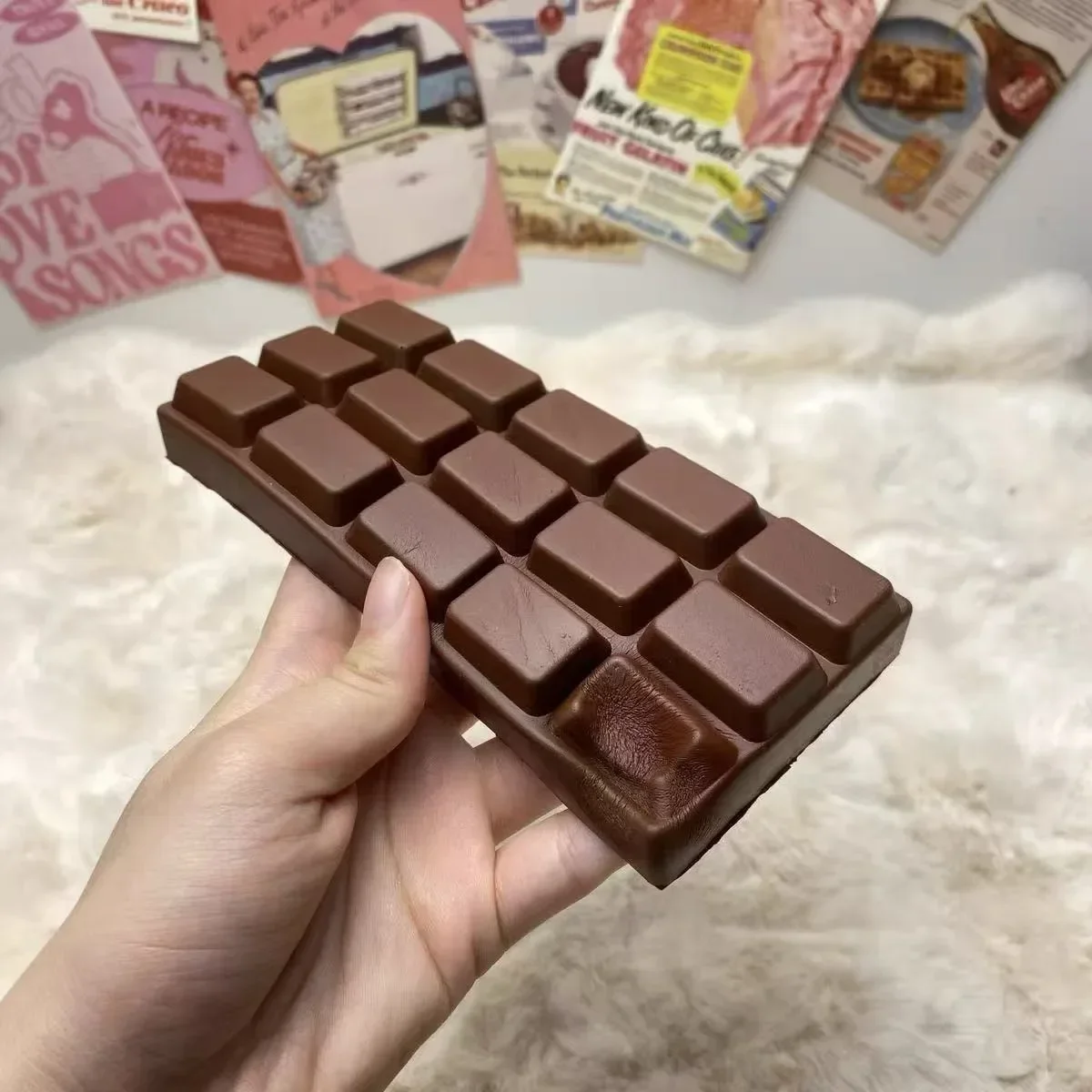1PC Chocolate Squishy Toy Slow Rising Squeeze Fidget Sensory Stress Relief Hand Relaxing Toy Gift