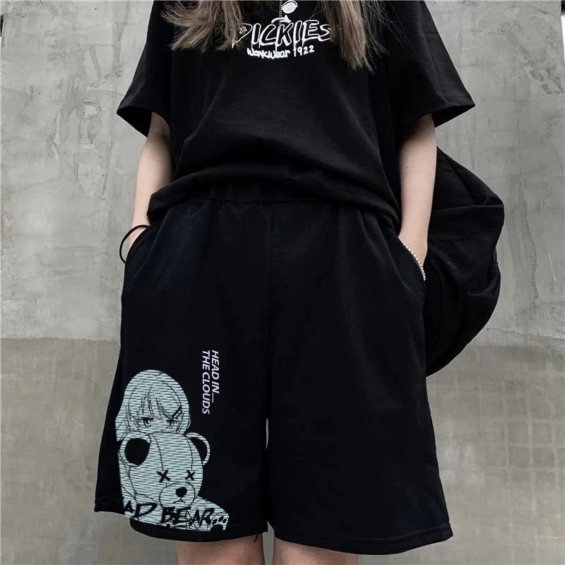 2022 New Gothic y2k cute bear print shorts Korean fashion casual shorts Harajuku retro street pants shorts female direct sales