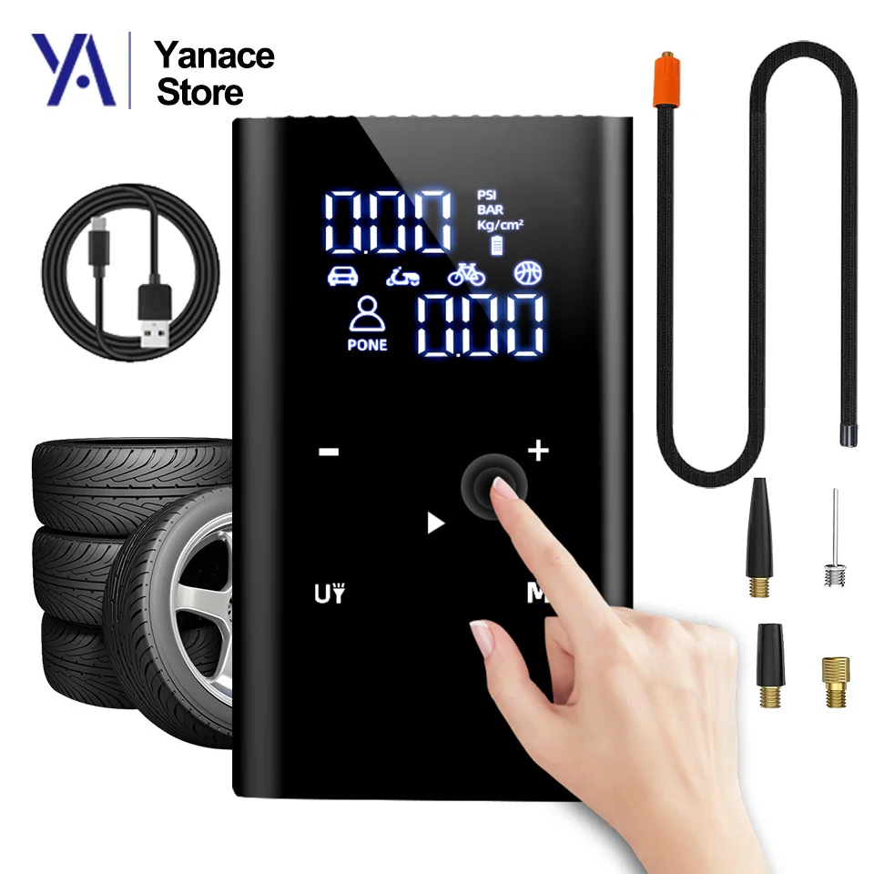 

Yanace 6600mAH Air Pump for Car Portable Wireless Car Tyre Inflator Tire Air Injection Machine Wheels Blower Power Bank Function