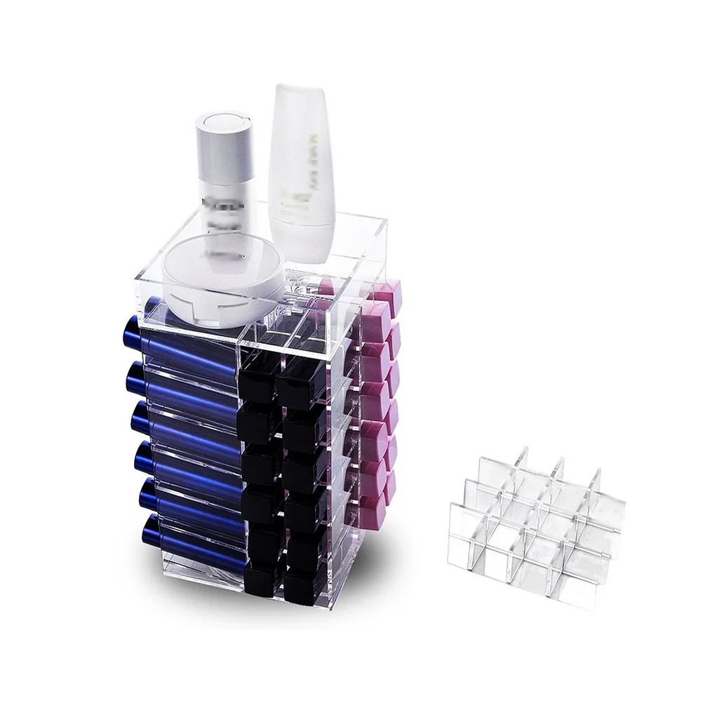 

Lipstick Organizer Acrylic Multilayer Display Stand For Lip Gloss Holder Storage Transparent Dresser Makeup Brush
