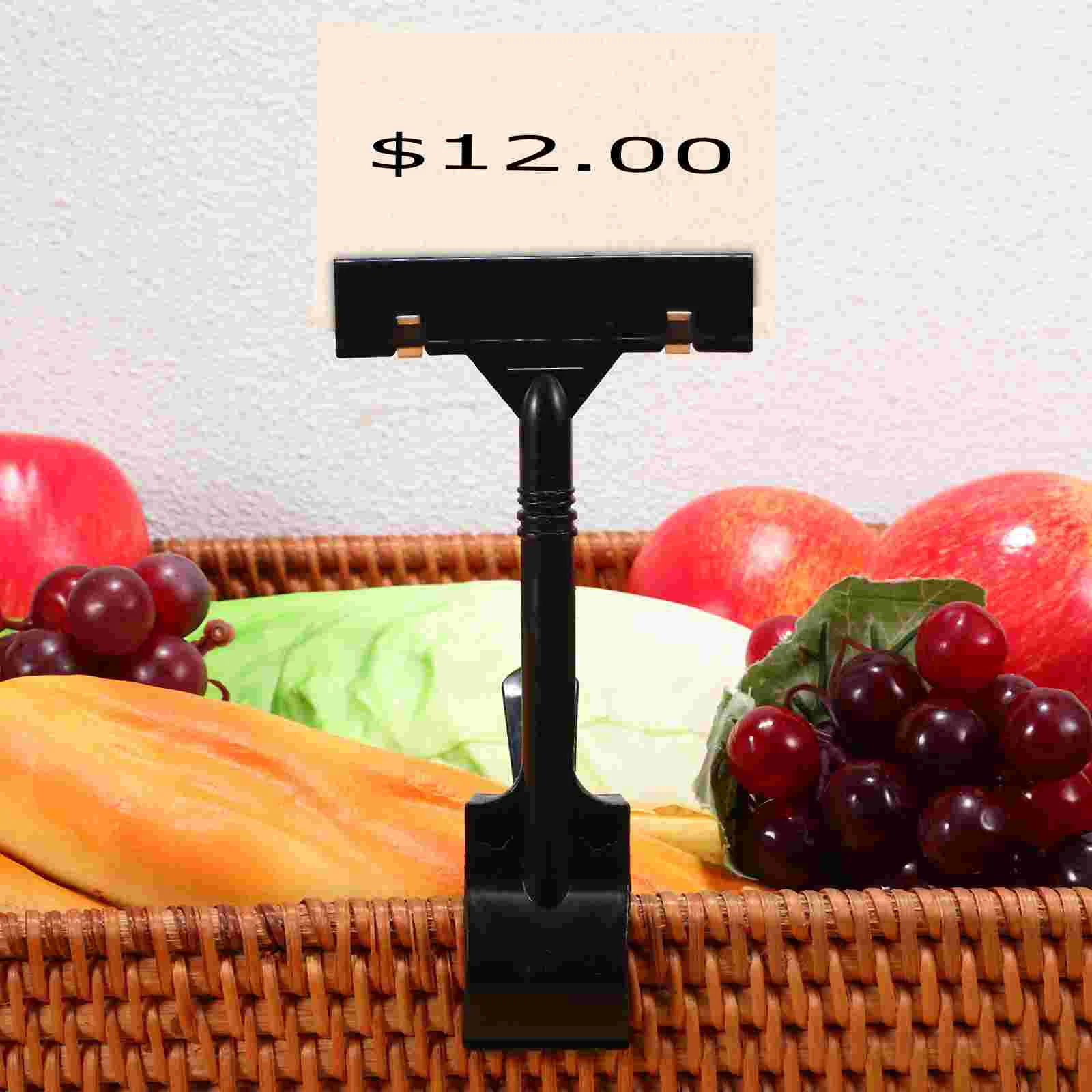 Rails Plastic Product Sign Clip Stands Rotatable Price Tag Clamp Display Holders