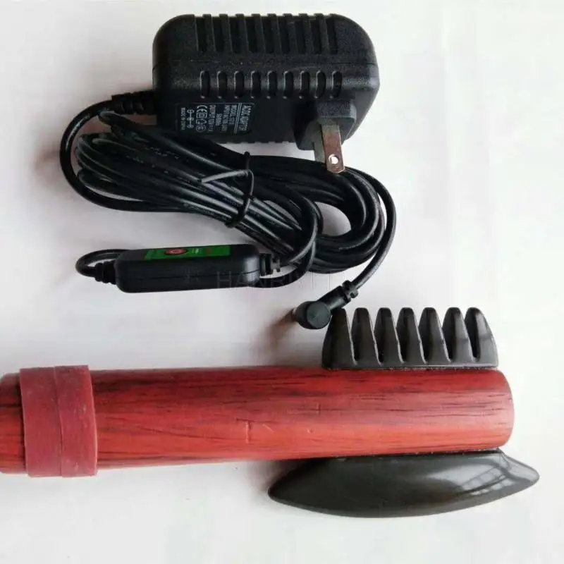 Electric Heating Bianstone Scraping Knife Head Massager Push Back Massage Through Meridian Instrument Home Body Scraping Comb