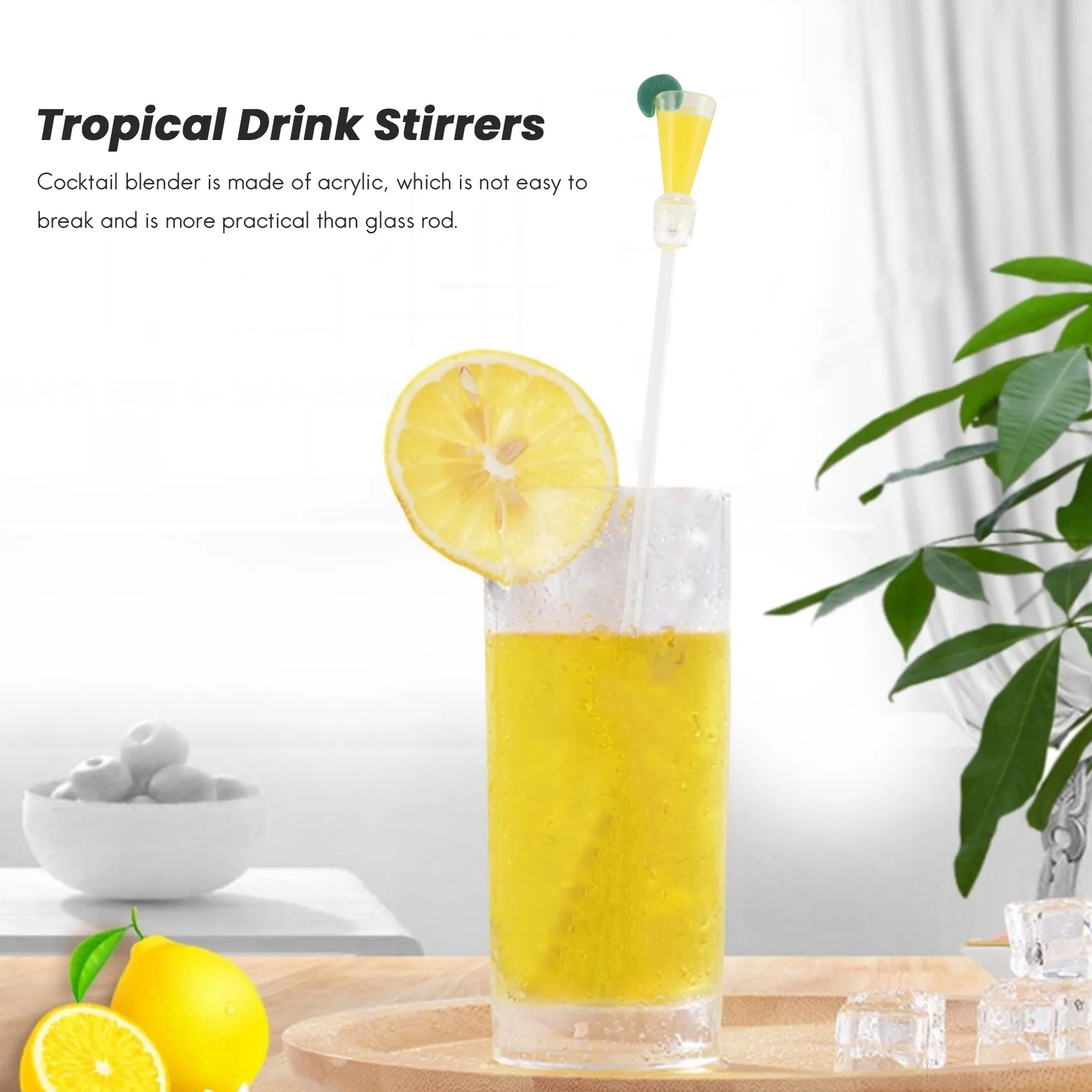 10Pcs Cocktail Stirrer Drink Mixing Stick Set Acrylic Cocktail Mixer Blender Bar Supplies Swizzle Stirrer