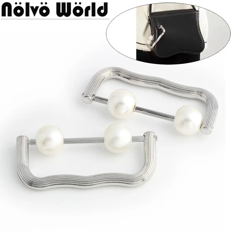 5-10-30Sets White Steel Metal Clasp Turn Locks For Bag Handbag Shoulder Purse Closure Twist Lock Decorative Hardware Accessories