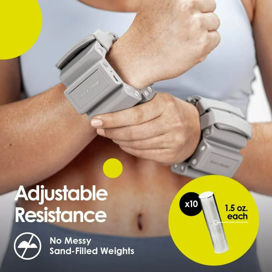 مجموعة أوزان معصم ToneyBands قابلة للتعديل سعة 1 رطل مكونة من 2 أوتاد مرجحة قابلة للإزالة لتدريبات اللياقة البدنية المحسنة مثالية لـ Zumba Da #3