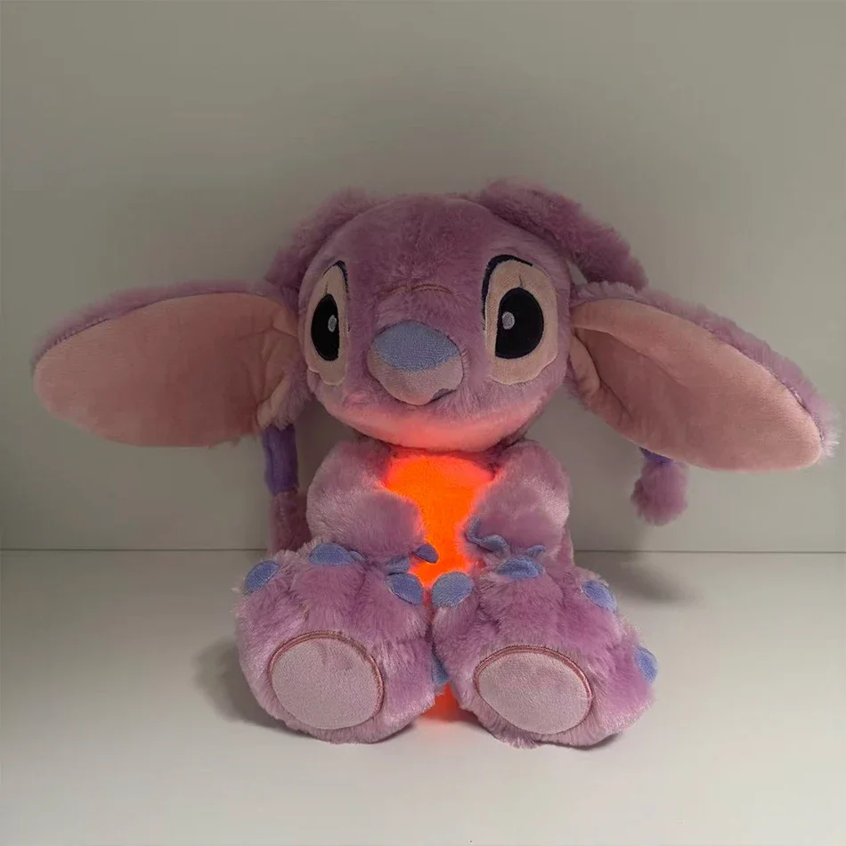 2025 Hot Disney Lilo & Stitch Pluche Pop Adem Kind Peluche Kalmeert Speelgoed Anime Baby Muziek Licht Slaap Speelgoed roze Stitch Kid Geschenken