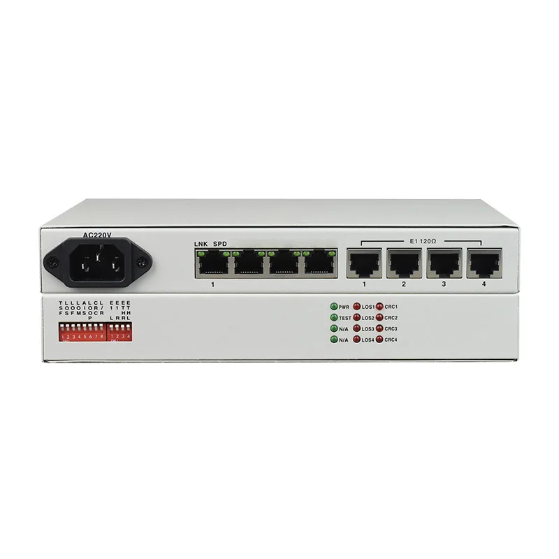 Convertitore di interfaccia FE 4E1 ad alte prestazioni Convertitore Fast Ethernet a E1 a 4 porte