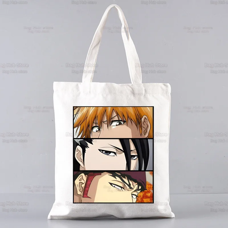 Bleach Anime Shopper Bags Shopping Bag Tote Bag Kurosaki Ichigo Japanese Shoulder Bag Canvas Bags Large Capacity College Handbag