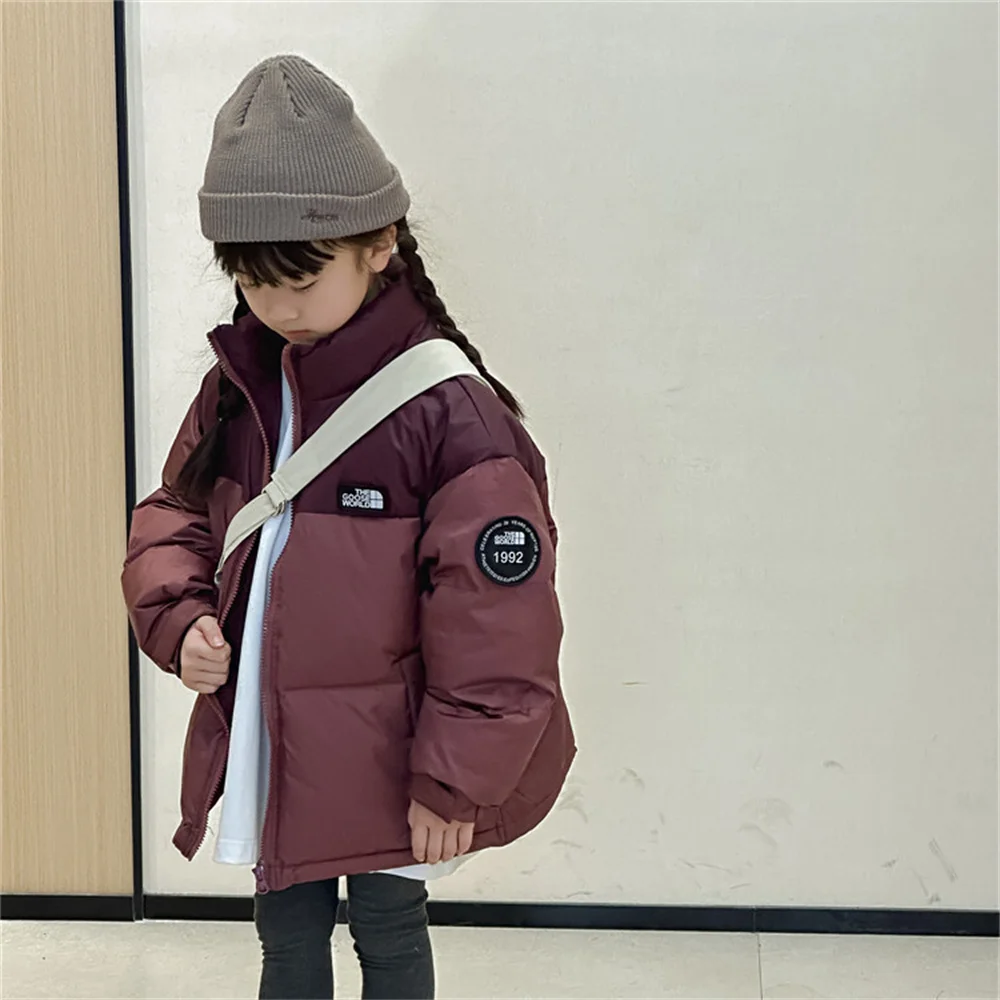 2024 Winter Children\'s Down Jacket Thickened Girls\' Down Jacket Stand Collar Bread Down Jacket 23158