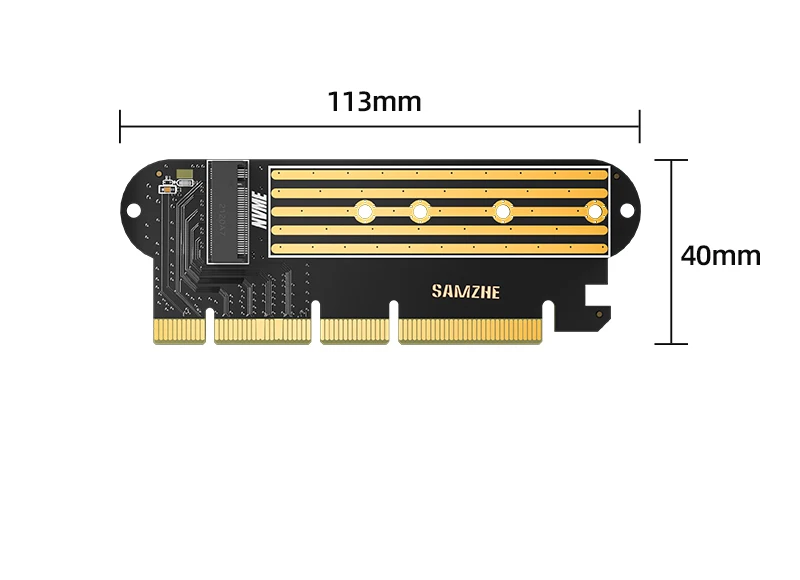 Samzhe m.2 nvme ssd ngff zu pcie x16 adapter m schlüssel schnitts telle karte unterstützung pci-e pci express 3,0 2230-2280 größe m.2 pcie adapter – Detail 12