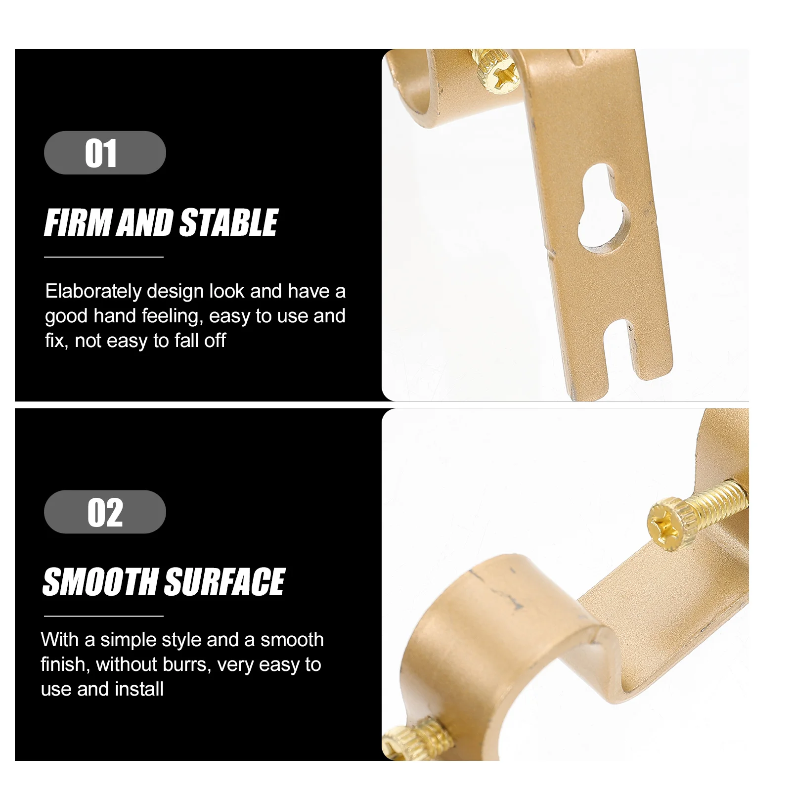 

2 set Curtain Rod Bracket Iron Support Rack For Household Curtain Rod Holder Heavy Duty Fixing Tool Thickened Sturdy Long