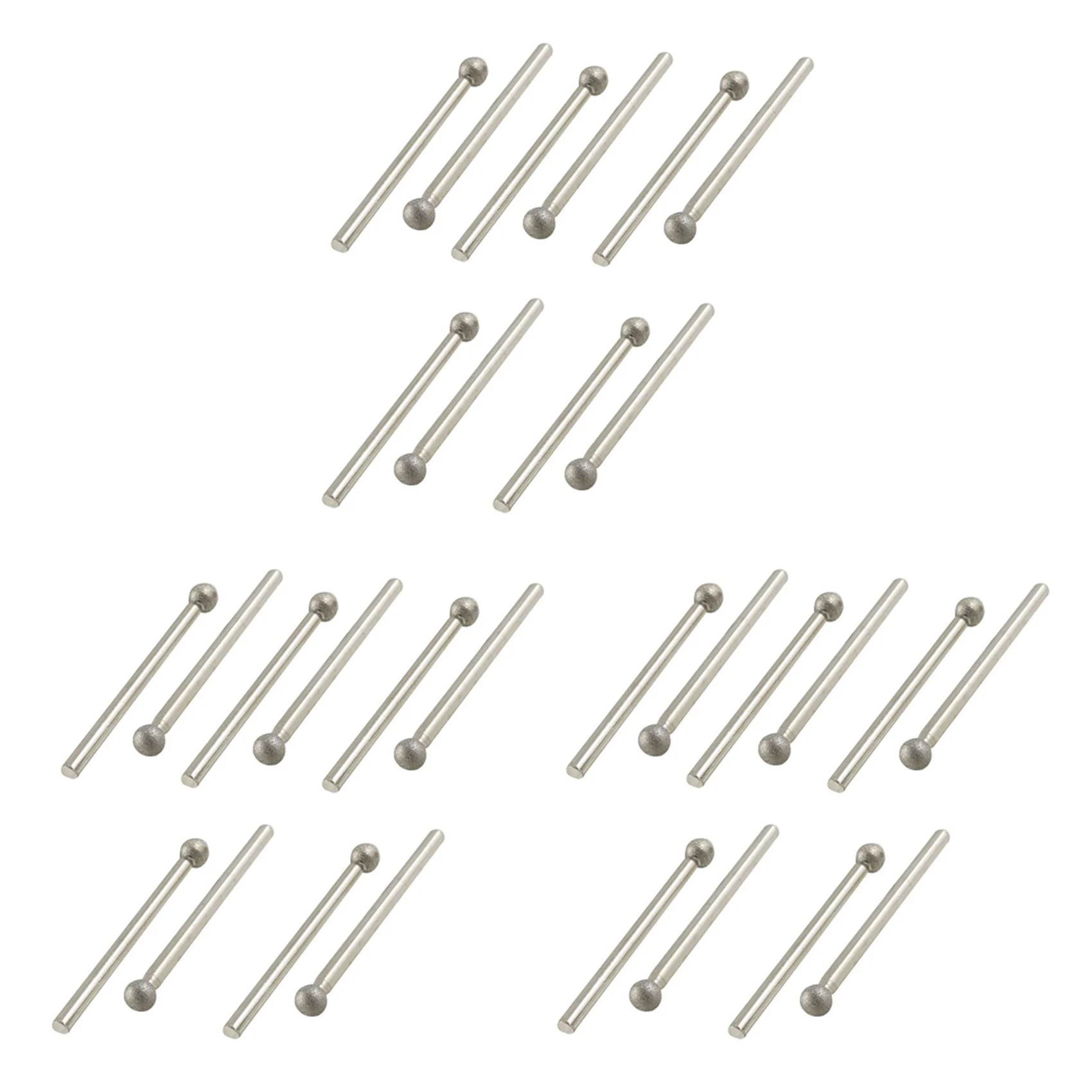 HRBAJ-30 Pcs 5Mm Ball Nose 3Mm Shank Diamond Mounted Point Grinding Bits