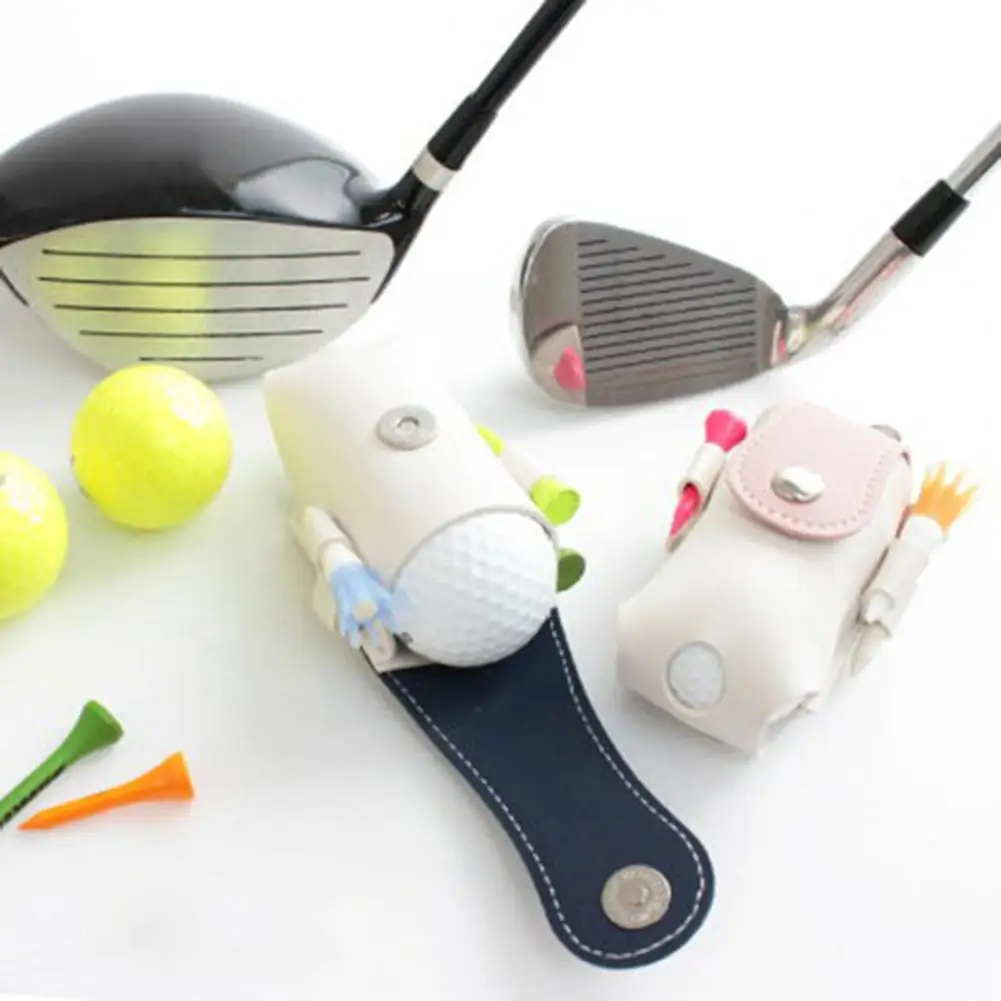 Golf Opbergtas Anti-Kras Waterdichte Sluiting Strak Faux Leer Hangen Aan De Taille Golfbal Opbergtas Golfsport