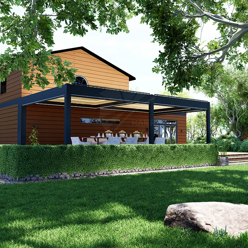 C0stom Electric Pergola Aluminium Outdoor Bioclimatique Waterproof Garden Insulated Roof Pergola