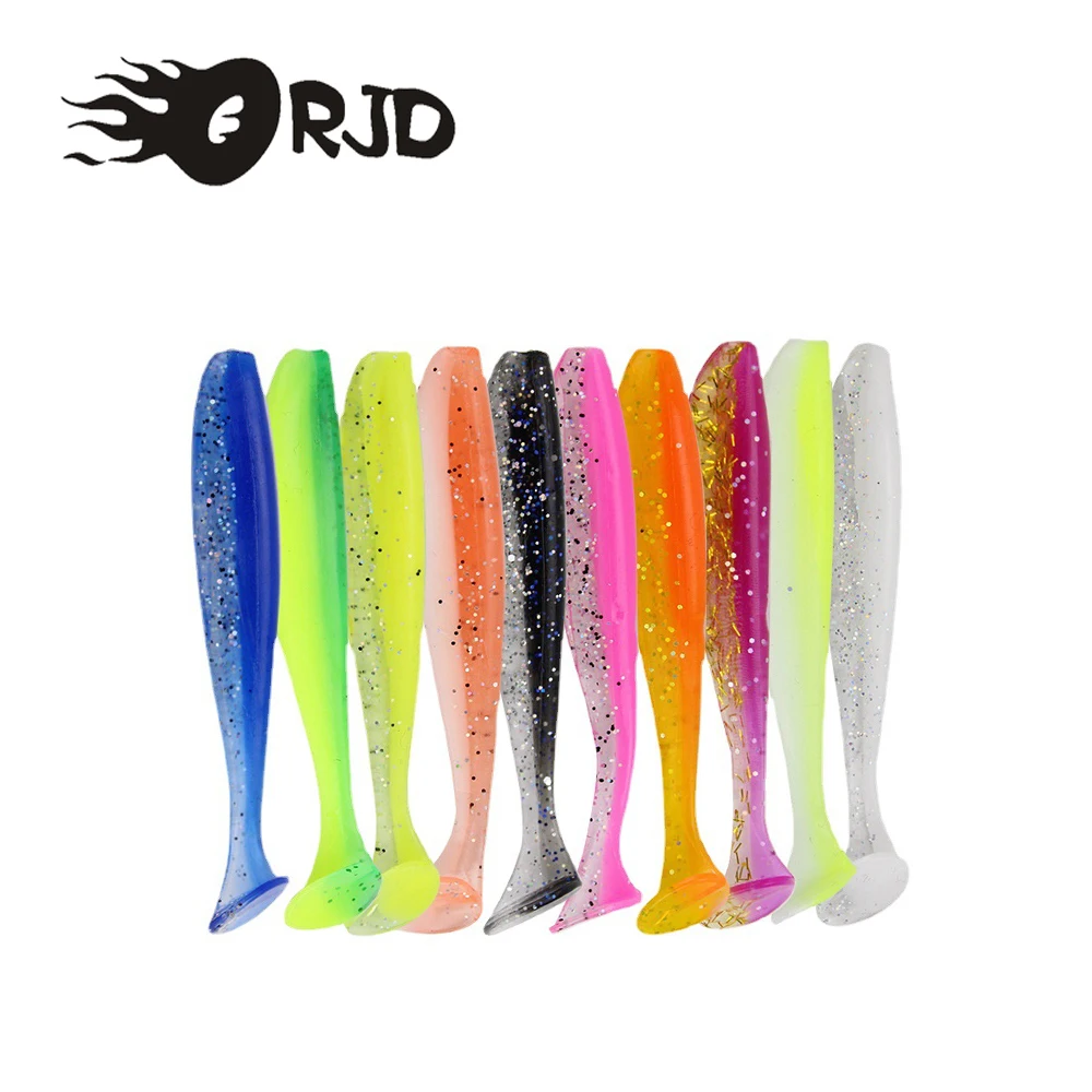 

ORJD 50-120mm Easy Shiner Soft Lures Multicolor Silicone Bait T Tail Wobblers Feeder Pike Worm Swimbait Aritificial Fishing Lure