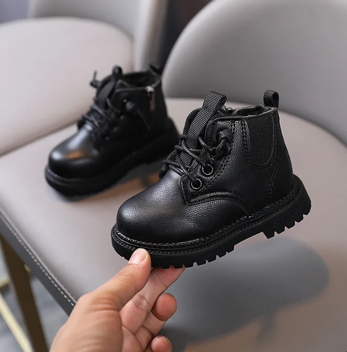 New Children Casual Shoes Autumn Winter Boots Boys Shoes Fashion Leather Soft Antislip Girls Boots 21-30 Sport Running Shoes