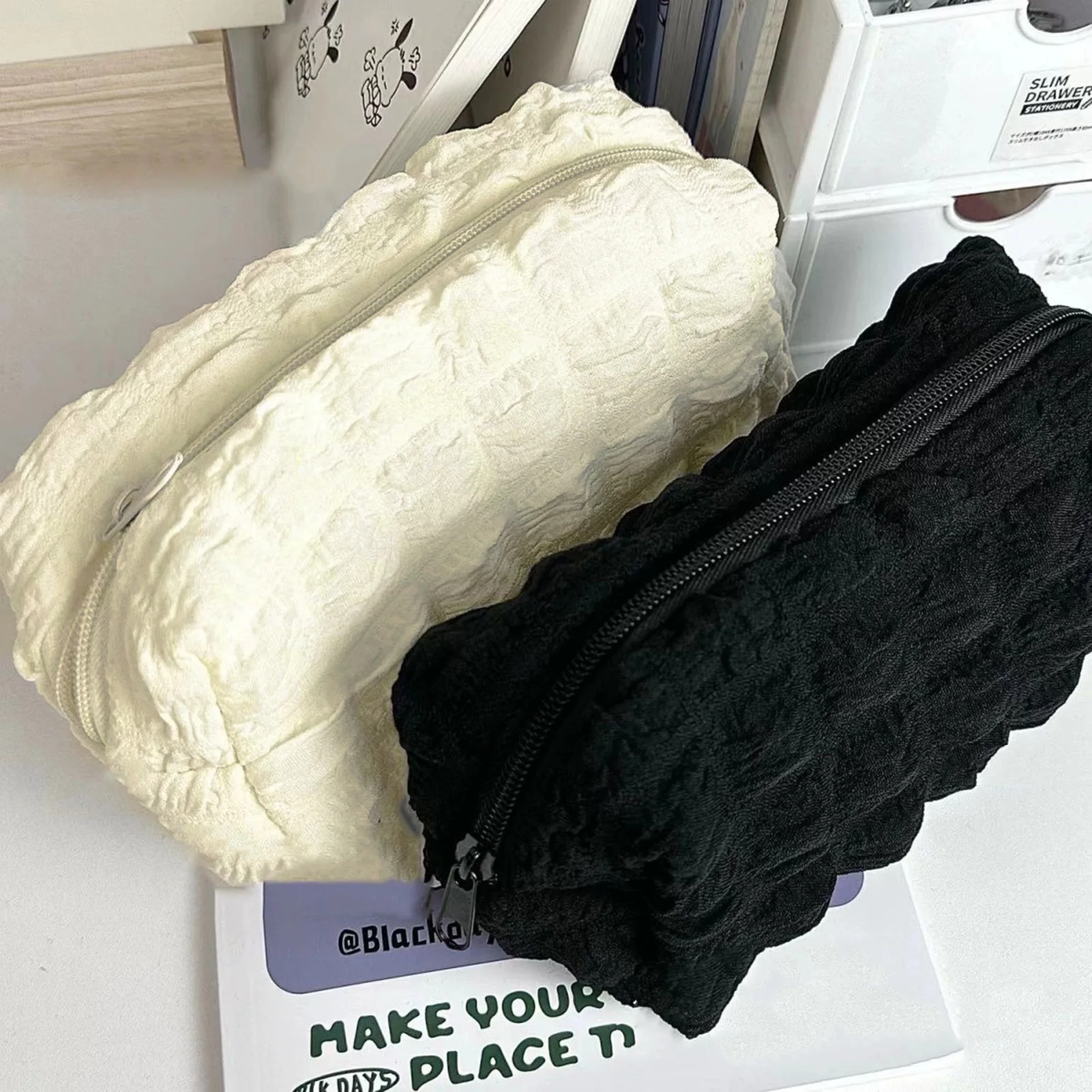 Portable Pen Holder for Students Zipper Stationery Storage Bags Pen Pouch for Primary and Secondary School Students