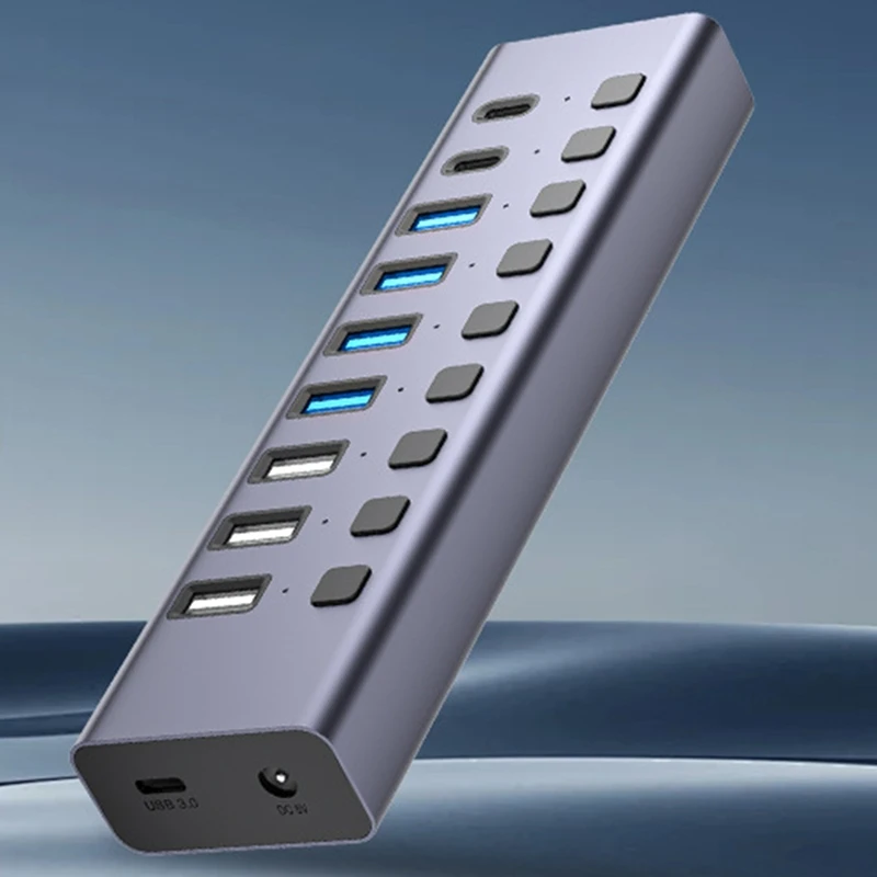 Neu – 9 In1USB C Hub mit Adapter USB C Hub Laden 10 Gbit/s Datenübertragung für Telefon/Laptop