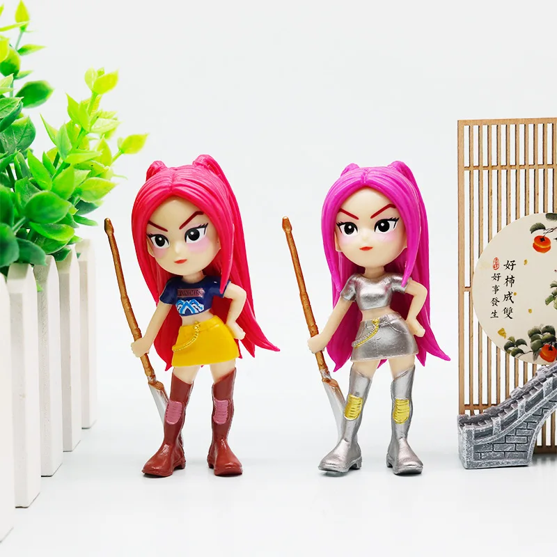 Anime Cartoon Kpop Demon Hunters Zoey Rumi Mira Desktop Ornament Y2K Creatieve Nieuwe Trendy Speelgoed Computer Desktop Figuur Verzamelen