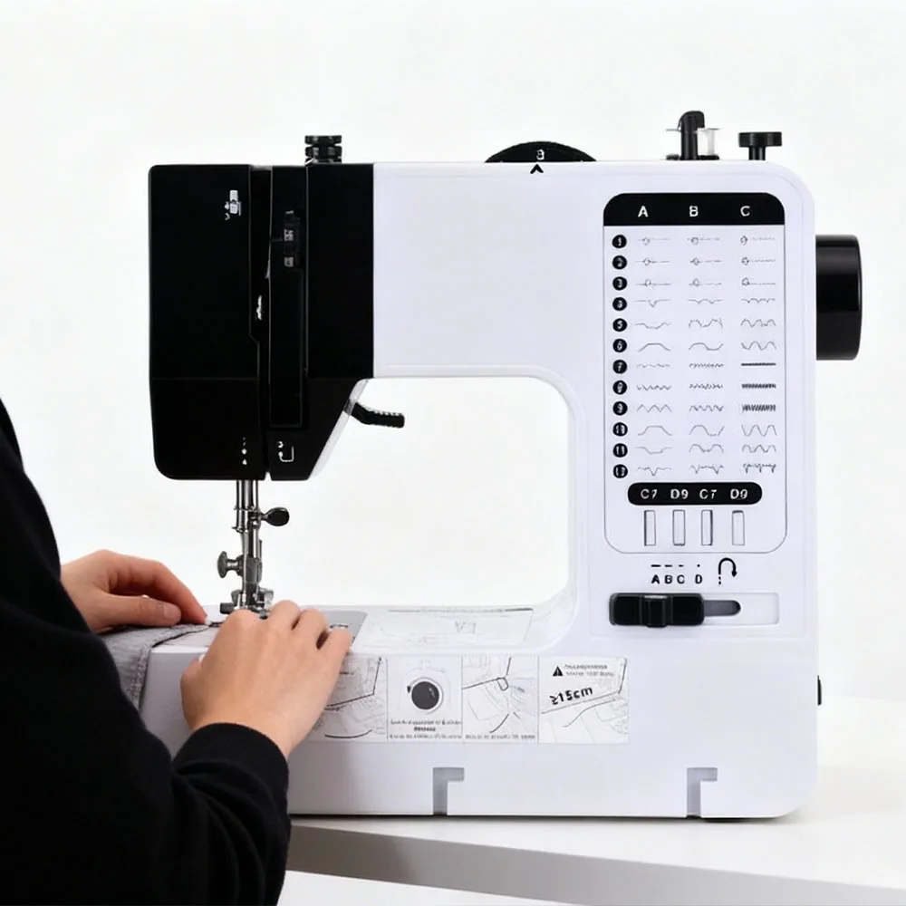 

INNE Sewing Machine Portable Handy Mini Replaceable Presser Foot 38 Stitches Overlock Knitting Start Button Electrec With Pedal