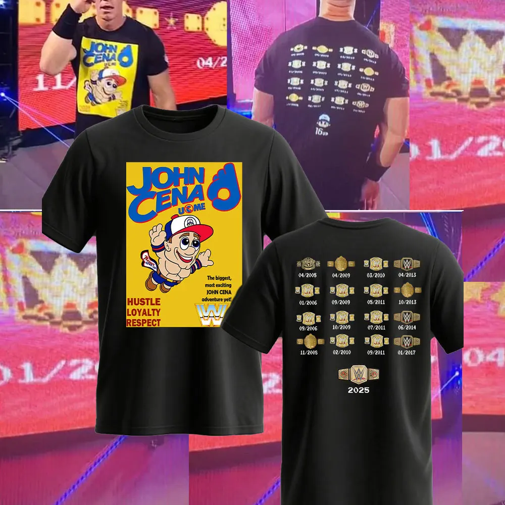 

John Cena Wrestling Men's T-Shirt Summer Outdoor Sports Fitness Unisex Tops Casual O-Neck Short Sleeve Tee Casual Men Clothing