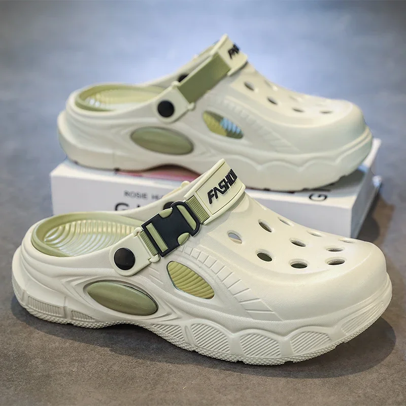 

Outdoor Wear Slippers Unisex Summer Anti-Slip EVA Sneakers Casual Beach Shoes Two-In-One Flip Flops Fashionable Home Slides