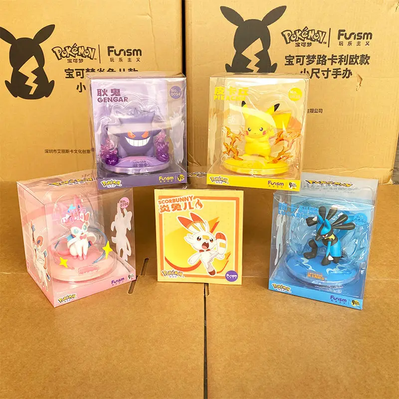 

Pokemon Cute Pikachu Gengar Small Size Q Version Handmade Doll Desktop Ornament Toy Collectibles Creative Couple Gift Phonestand