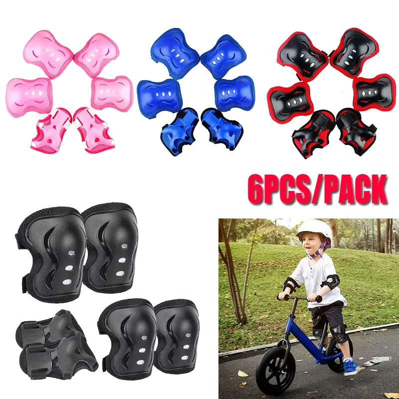 6pcs/set Kids Boy Girl Safety Helmet Knee Elbow Pad Sets Children\'s Cycling Skate Bicycle Helmet Protection Safety Guard