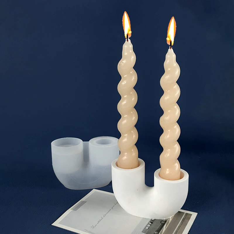 U Shaped Candlestick Silicone Mold DIY Arch Candle Holder Crafts Gifts Making Plaster Epoxy Resin Casting Molds Home Decoration