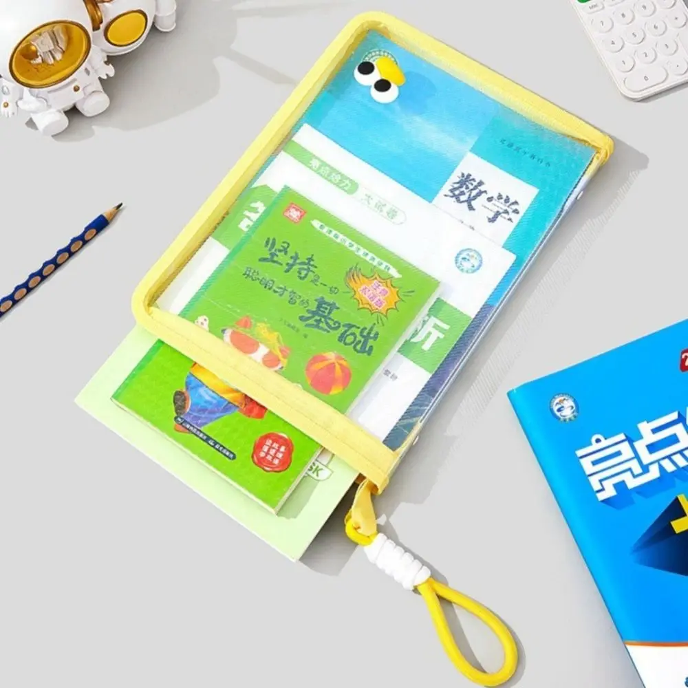 Multifunctional Test Paper Storage Bag Built-in Clip Board Large Capacity Transparent File Bag with Handle Portable