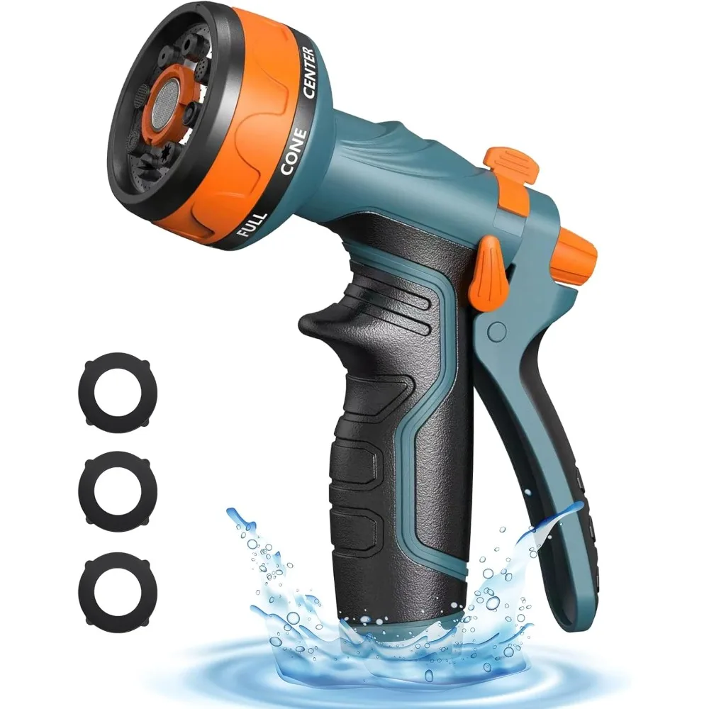 

HmiL-U Upgrade Garden Hose Nozzle Sprayer with Water Volume Control Valve, High Pressure Water Gun, 8 Adjustable Watering Patter