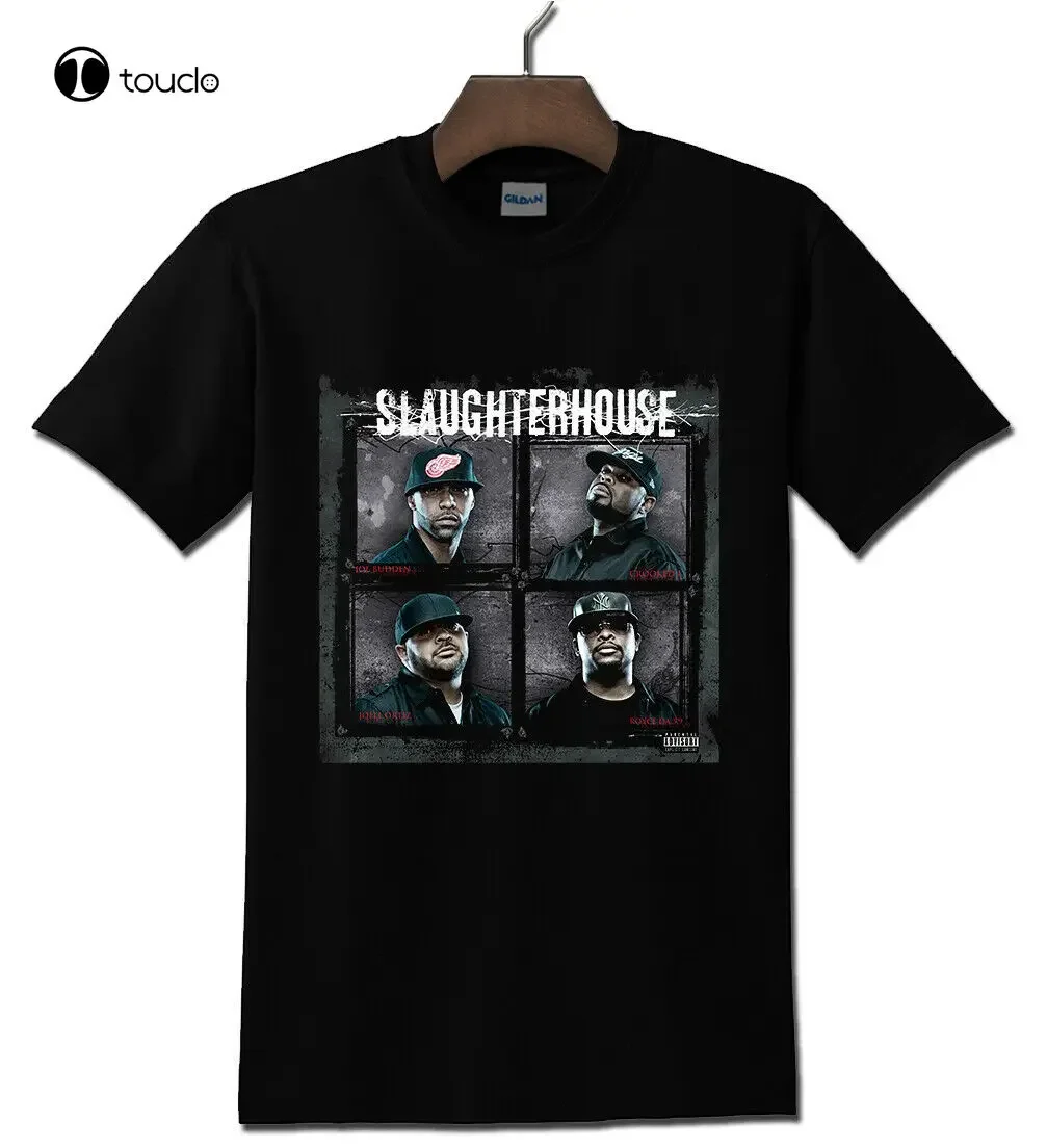 Slaughterhouse Hip Hop Rap Group Black T-Shirt Tee Shirt Custom Aldult Teen Unisex Digital Printing Fashion Funny New