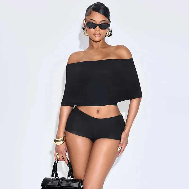 

Женский укороченный топ с открытыми плечами и половиной рукава, рубашка, леггинсы, короткие одинаковые комплекты, осенне-зимняя уличная одежда, облегающий комплект из трех предметов, наряды