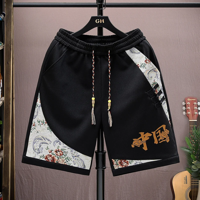 

Men's Baskeall Sports orts Summer Thin Loose Straight Casual Mid-Length Youth Trendy Print Five-Quarter Pants Breathable