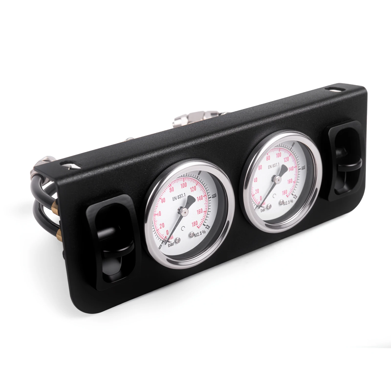 

Air Control Panel Two Switch Manual Paddle Valve with Dual 180 PSI Gauge for Truck Seat & Air Suspension