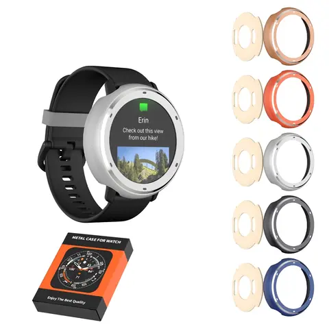 Custodia in metallo antigoccia per Garmin Vivoactive 5/Active 5 Smartwatch Custodia in metallo Custodia con castone Custodia rigida di ricambio in tinta unita