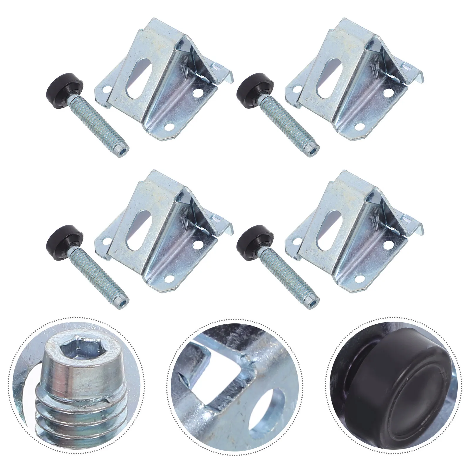 

4Pcs Heavy Duty Adjustable Furniture Levelers Cabinet Support Feet Non Slip Table Chair Height Extenders Floor Pads Silver