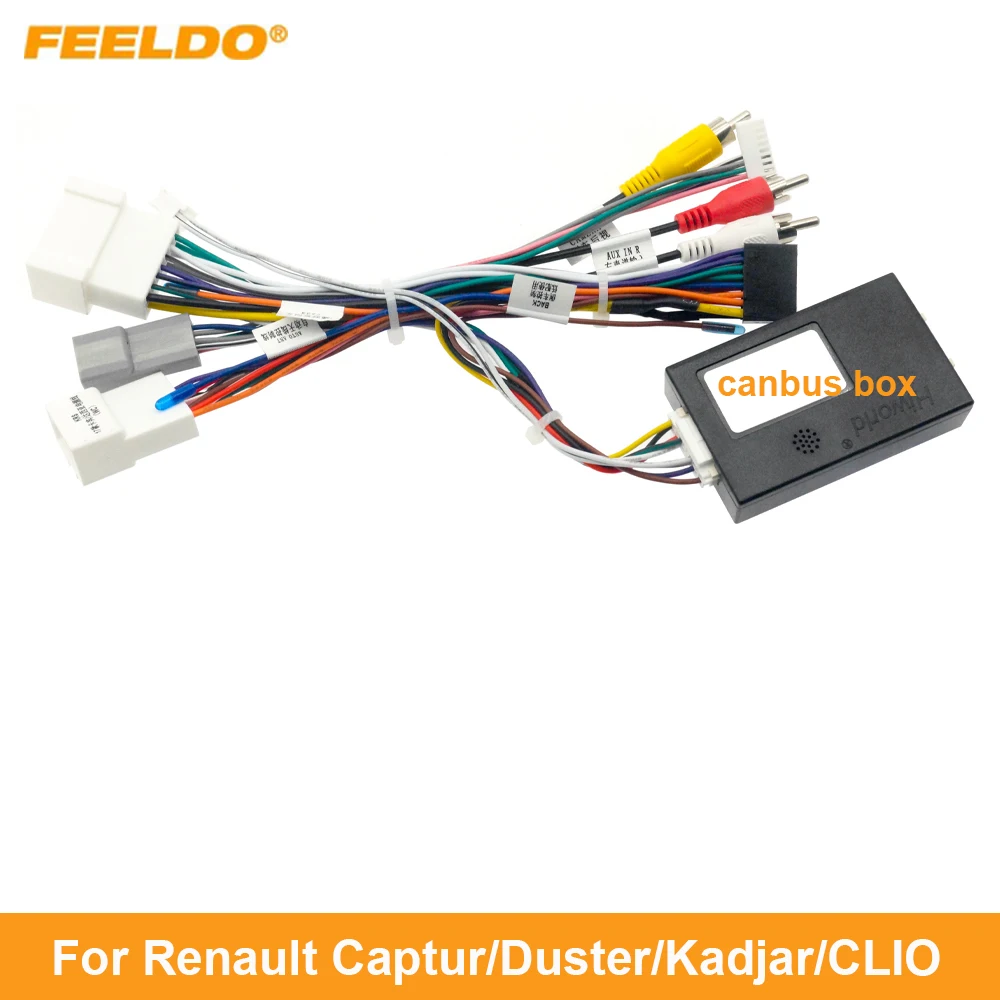 

FEELDO Car 16pin Power Cord Wiring Harness Adapter With Canbus For Renault Captur/Duster/Kadjar/CLIO Installation Head Unit