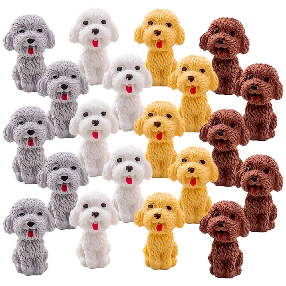 20 Pcs Toy Set Dog ​​pencil Eraser Child Mini Animal Figurines Kids Toys Students Stationery