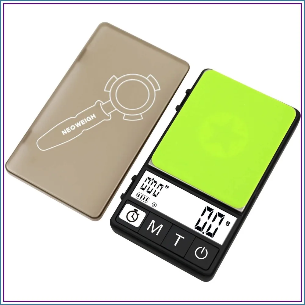 Espresso Scale with Timer 1000g x 0.1g, Coffee Scale for Drip Tray, 35oz/0.01oz, Large Backlit Display, Batteries Included
