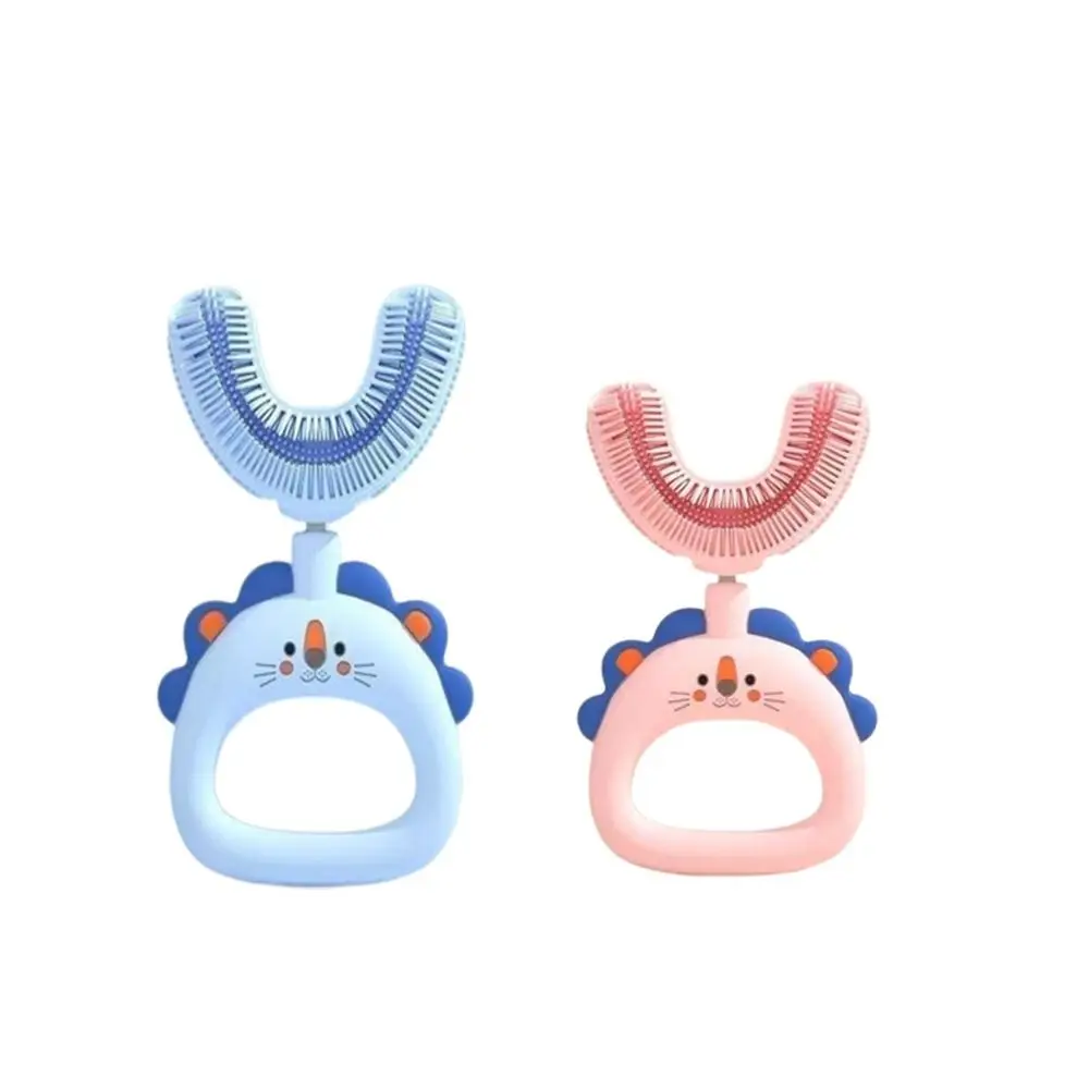 Cute Cartoon U-shaped Tooth Brush U-shaped Soft Silicone Toothbrush Lightweight Portable Oral Teeth Cleaning Manual