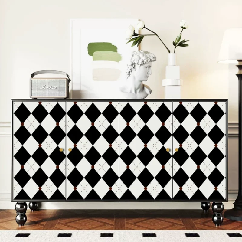 

French self-adhesive paper cabinet doors vintage American furniture wardrobes shoe cabinets refurbished changes beautifying deco