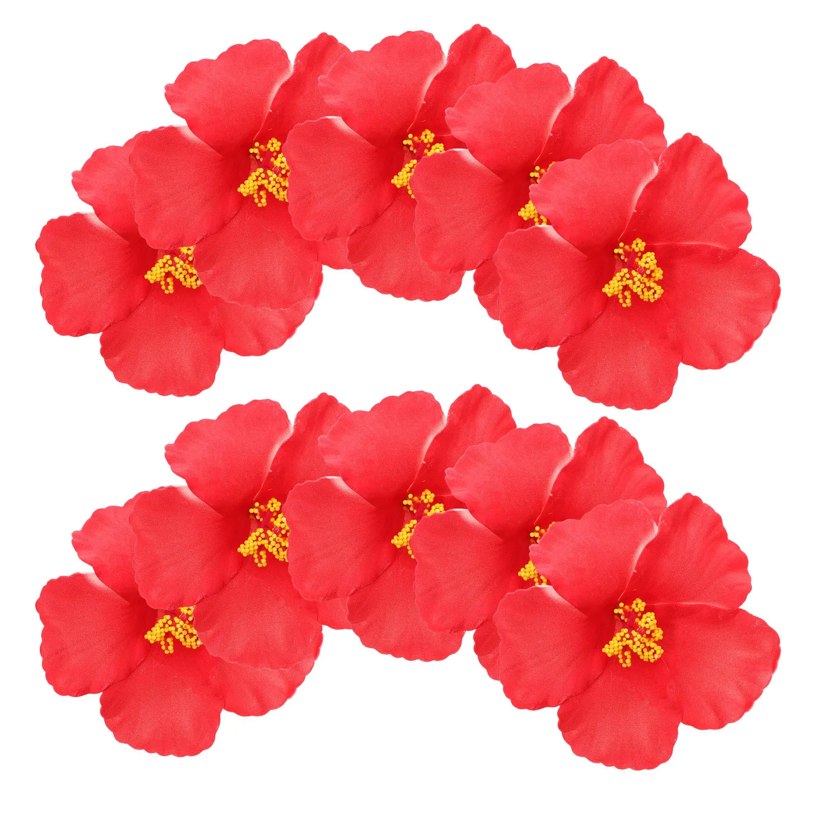 10Pcs Floral Hair Clips Hawaiian Flower Hair Clips Realistic Hibiscus Artificial Flowers for Women Lightweight Tropical