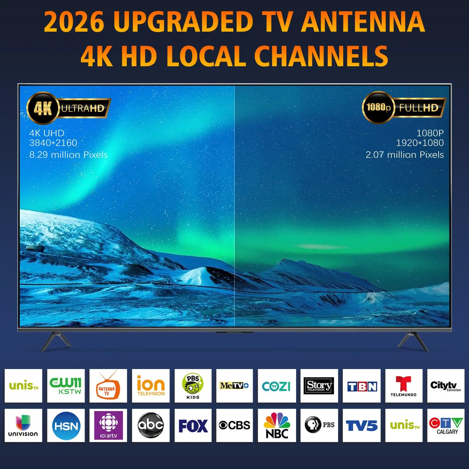 VUELVE Indoor Digital TV Antenna With Amplifier Long Range 360° Receptions TV Antenna for Local Channel