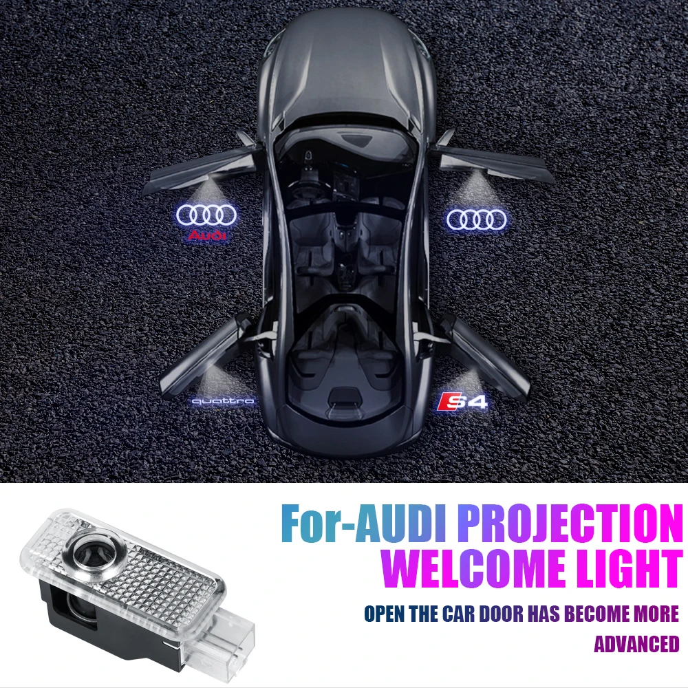 Led Car Door Logo Welcome Lights Projector Lamps For Audi SLINE RS A3 8L A4 B5 B6 B8 B9 A6 C8 A5 A8 Q3 Q5 Q7 S3 S6 S4 S5 S7 S8 S view 6