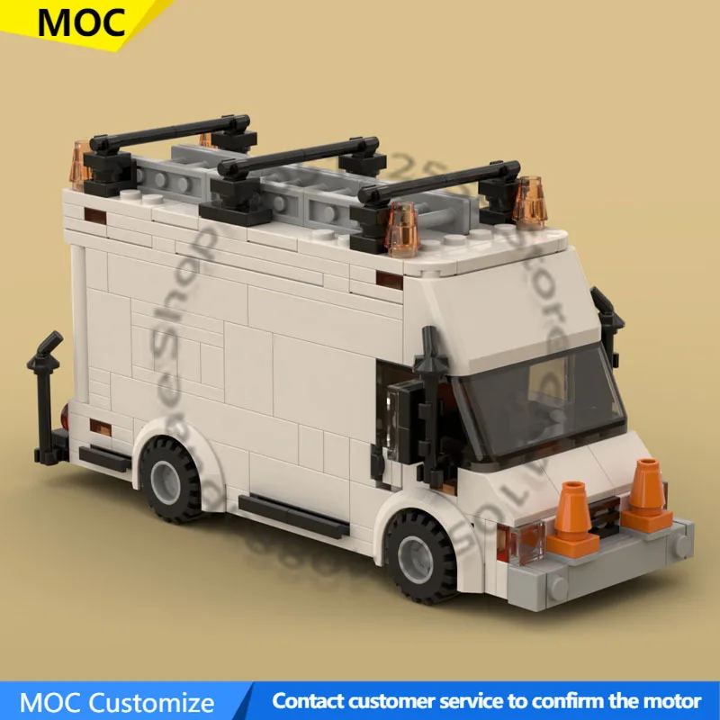 334 PCS Transport Car Box Utility Van MOC Customize Modular Building Block Design Kids Creative Design DIY Holiday Toy Gifts