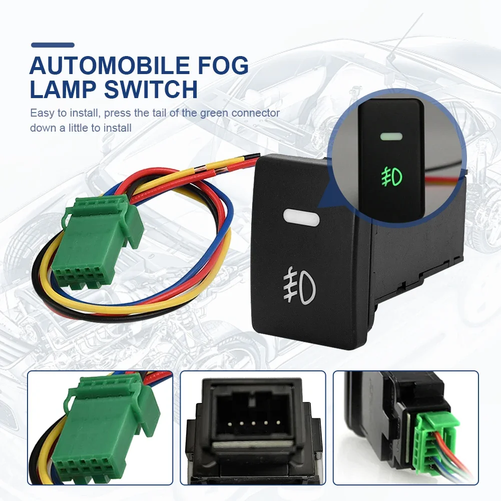 

Переключатель для передней противотуманной лампы, 12 В постоянного тока, 4 провода, кнопка для автомобильной противотуманной лампы, кнопка включения и выключения для Toyota Camry Prius Corolla