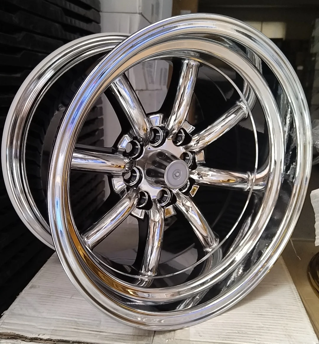 

Custom New Type 15 Inch 4 Holes 4x100 4x114.3 Alloy Cast Deep Dish Silver Full Chrome Car Wheels Rims